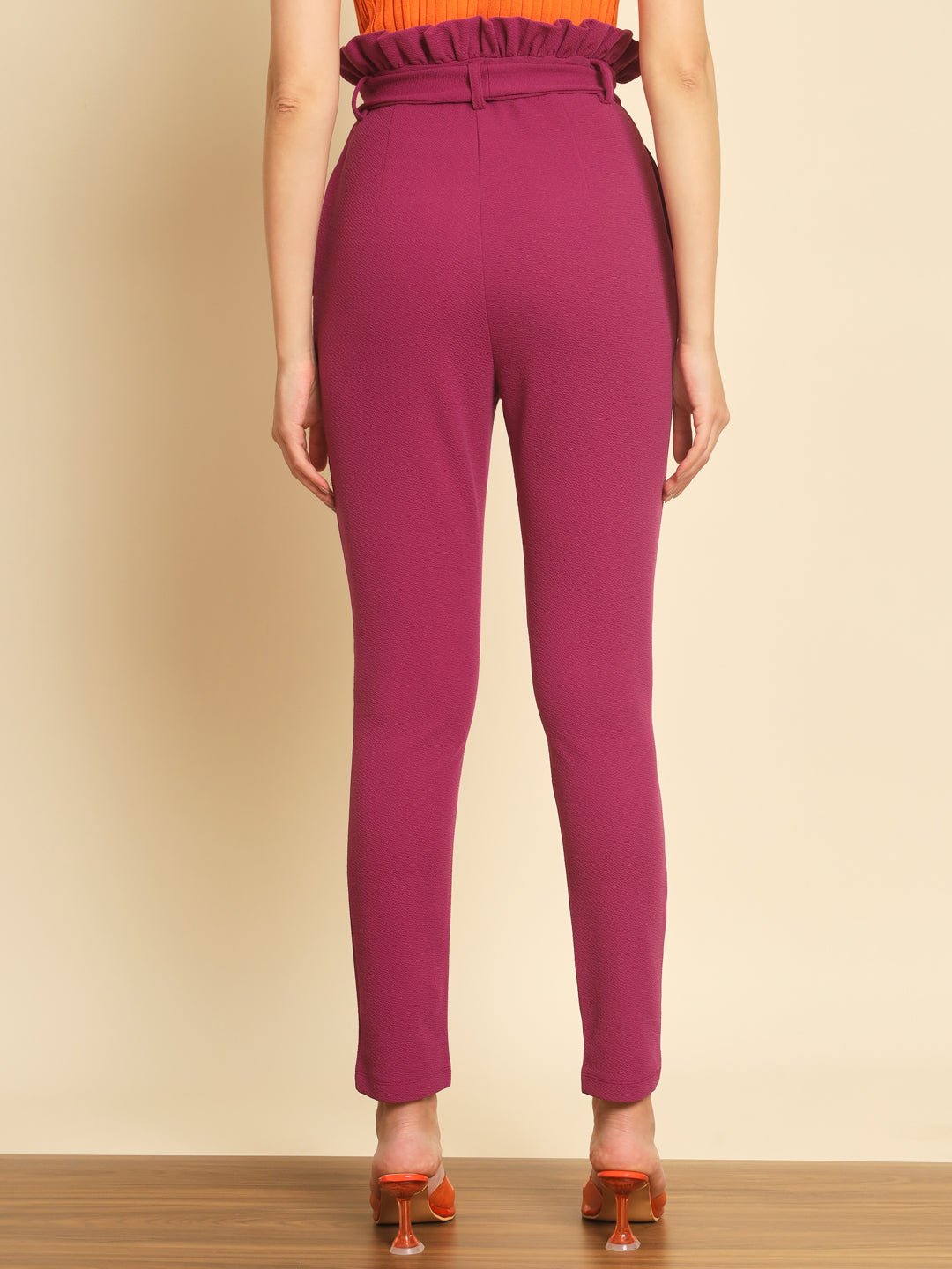 Stacked Flame Women Regular Fit Pink Lycra Blend Trousers