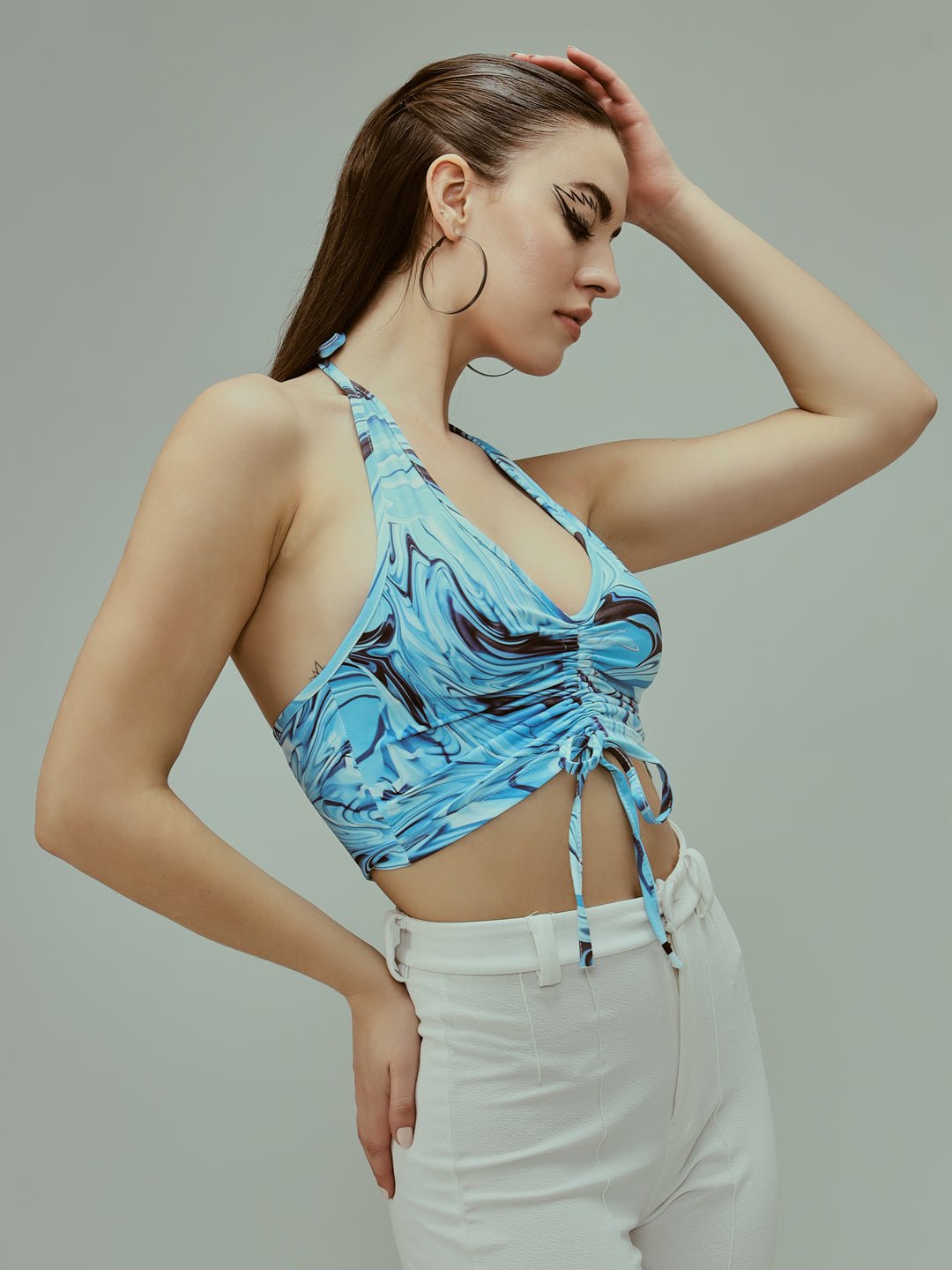 Stacked Flame Casual Sleeveless Printed Women Multicolor Top