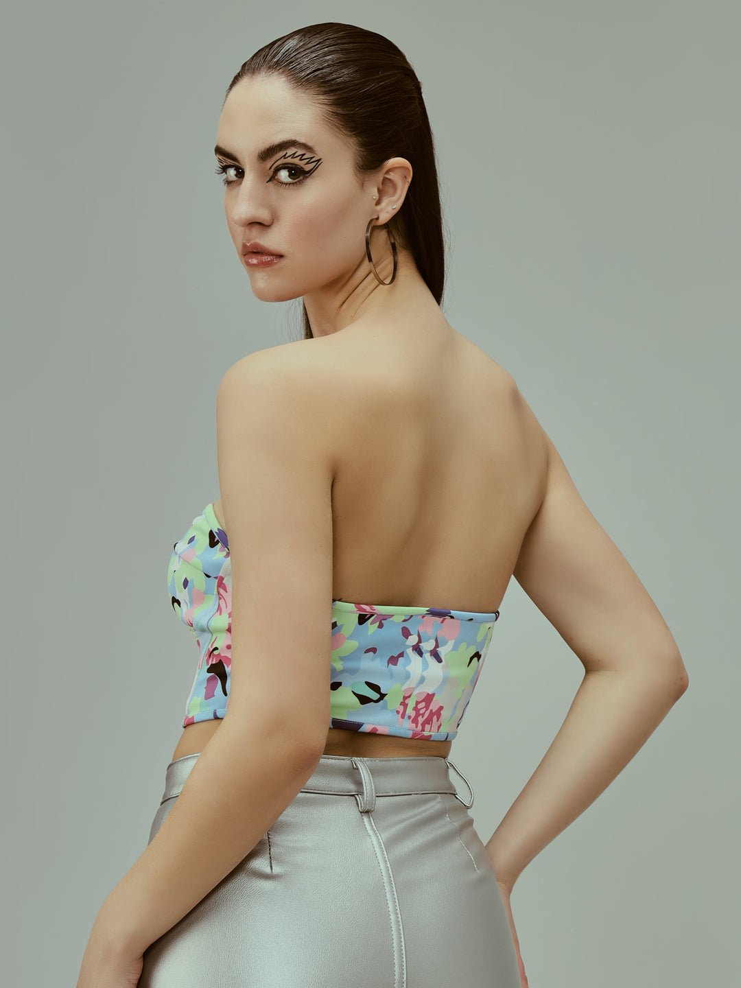 Stacked Flame Casual Sleeveless Printed Women Multicolor Top