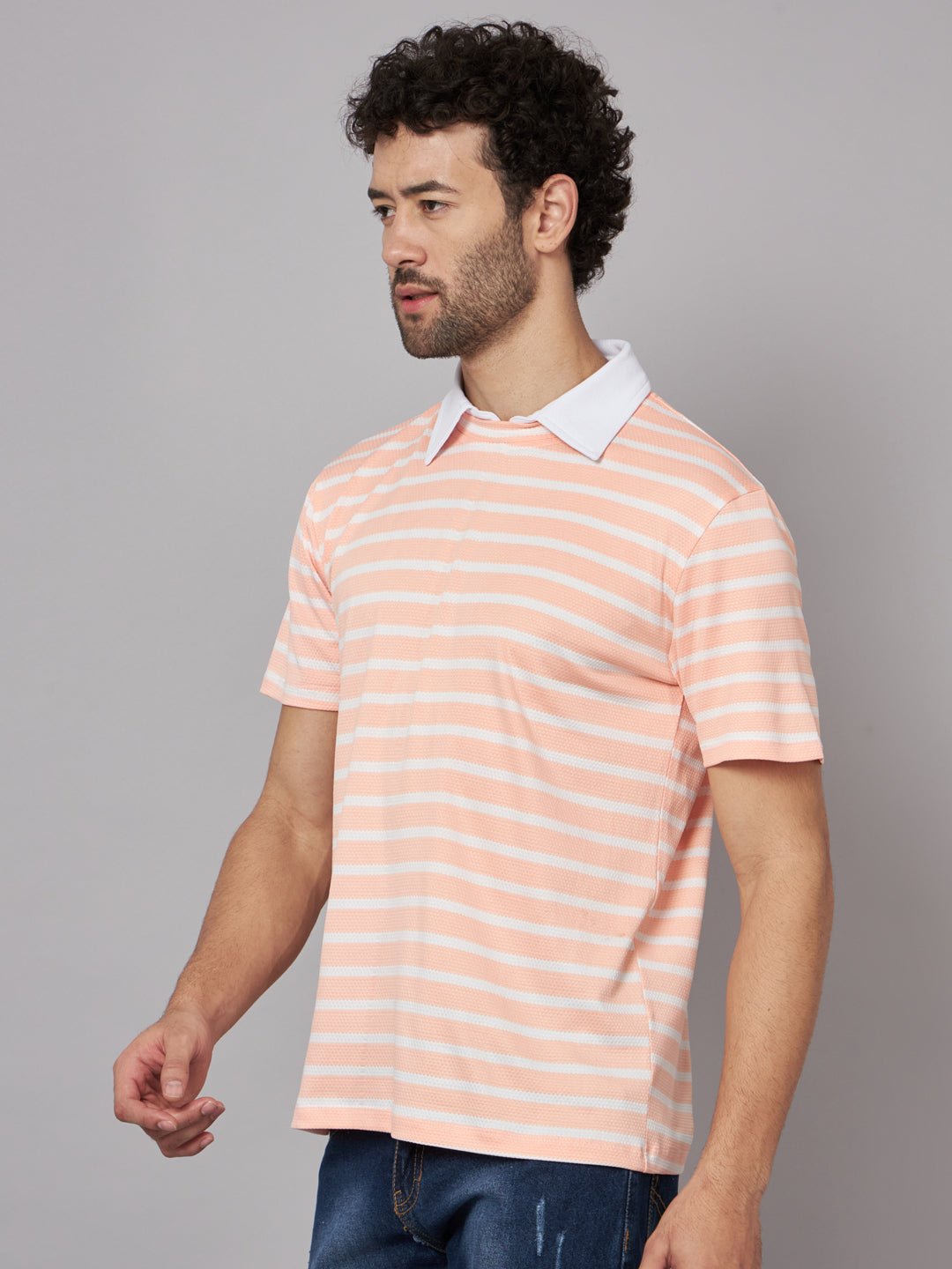 Men Printed Stylised Neck Elastane Multicolor T-Shirt