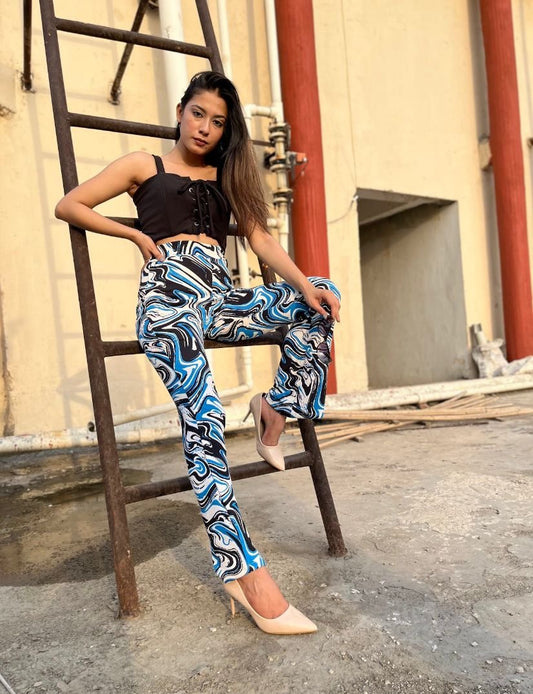 Stacked Flame Marvel Print Trouser