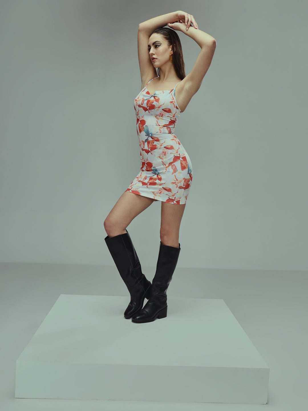 Stacked Flame Women Bodycon Multicolor Dress