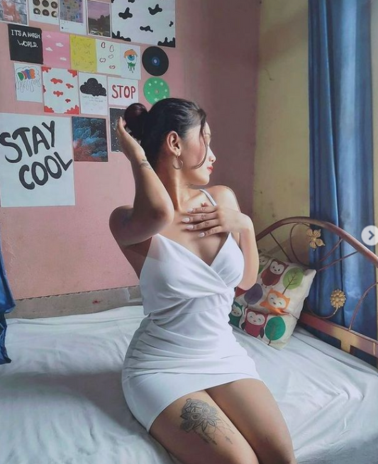 Women Cinched Waist White Dress