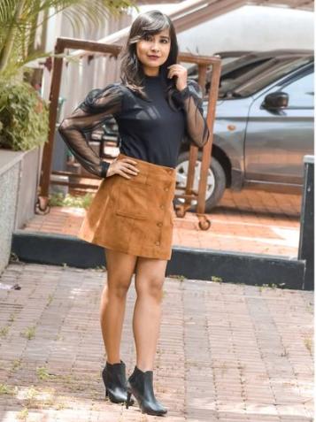 TANDUL INSTA Casual Puff Sleeves Solid Women Black Top