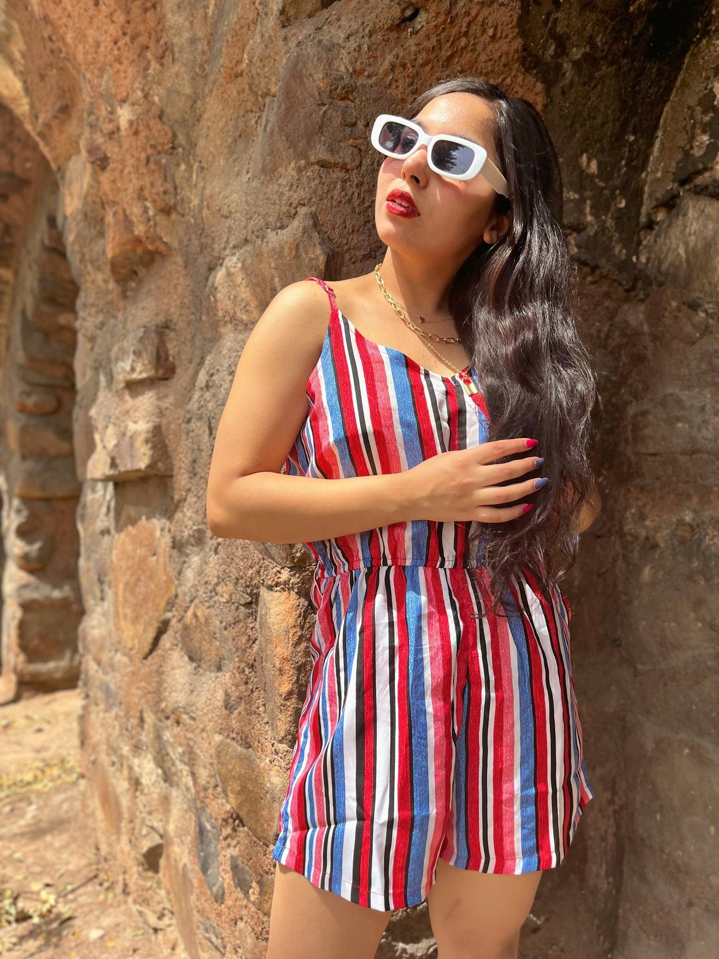 Stacked Flame Printed Women Jumpsuit