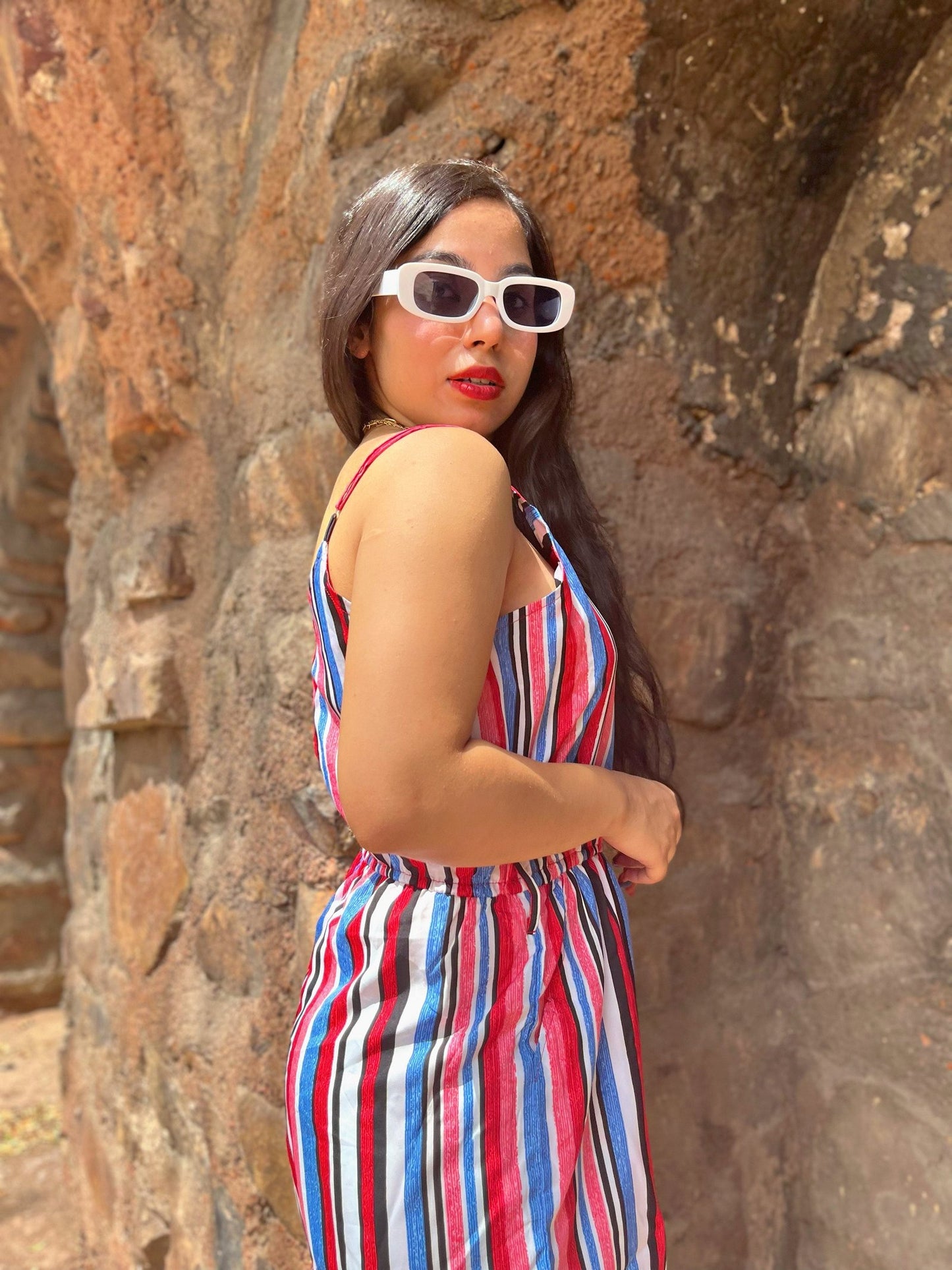 Stacked Flame Printed Women Jumpsuit