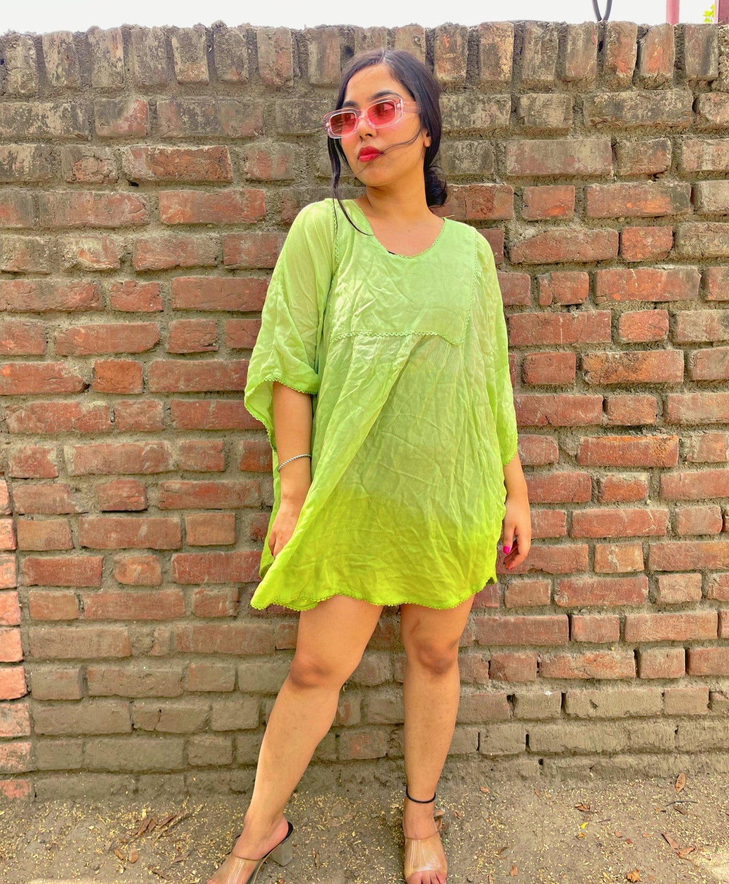 TANDUL  Cotton Crepe Blend Poncho