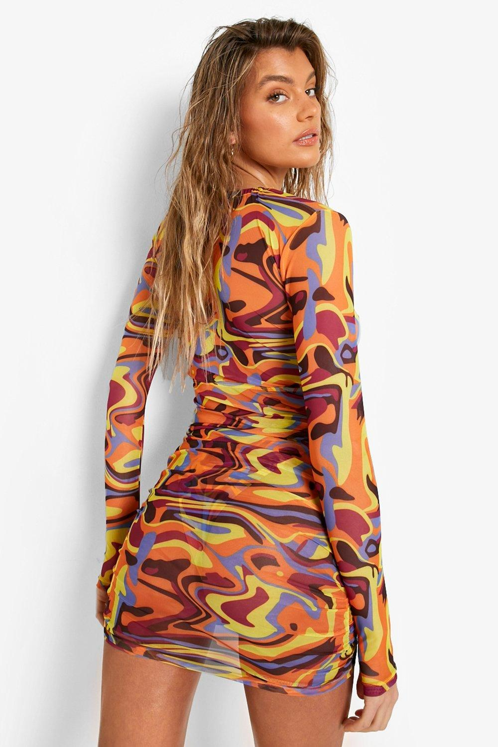 Stacked Flame Women Co-ords Multicolor Dress