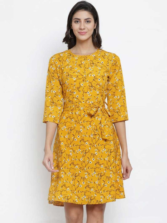 Women Fit and Flare Multicolor Dress