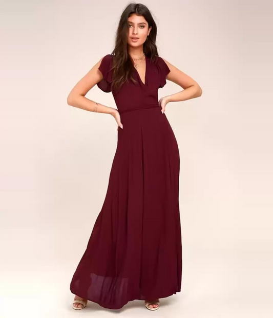 Women Layered Maroon Dress