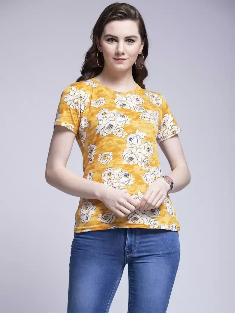 TANDUL  Casual Regular Sleeves Printed Women Multicolor Top