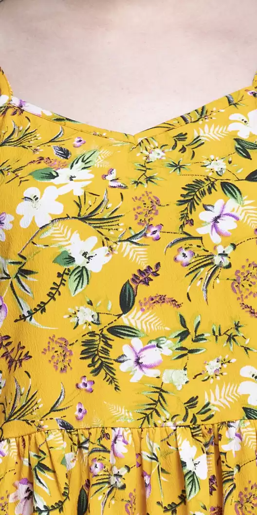 TANDUL  Women Fit and Flare Yellow Dress