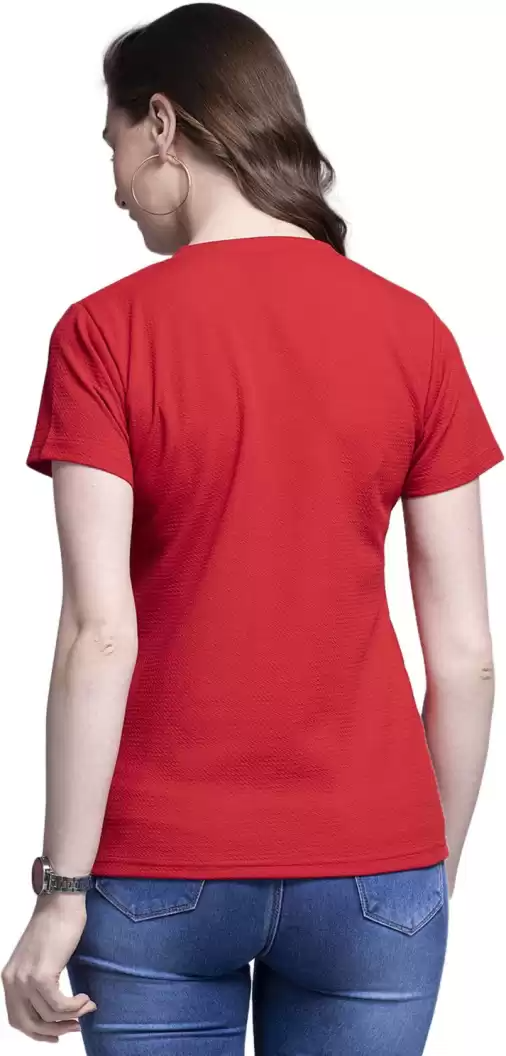 TANDUL  Casual Regular Sleeves Solid Women Red Top