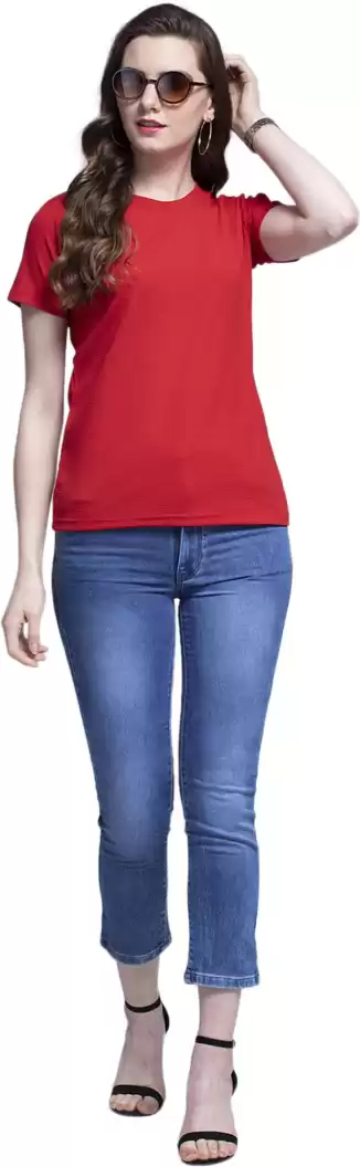 TANDUL  Casual Regular Sleeves Solid Women Red Top