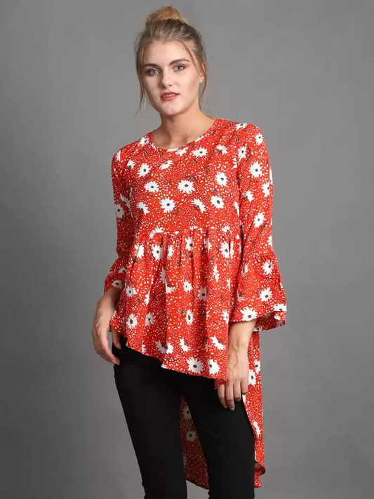 TANDUL  Casual Bell Sleeves Printed Women Multicolor Top