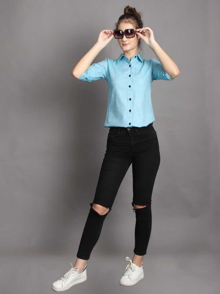 Stacked Flame Women Regular Fit Self Design Casual Shirt