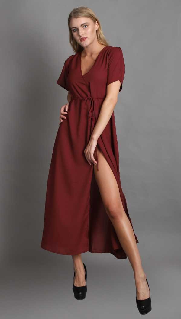 Women Maxi Maroon Dress