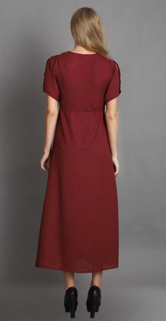 Women Maxi Maroon Dress