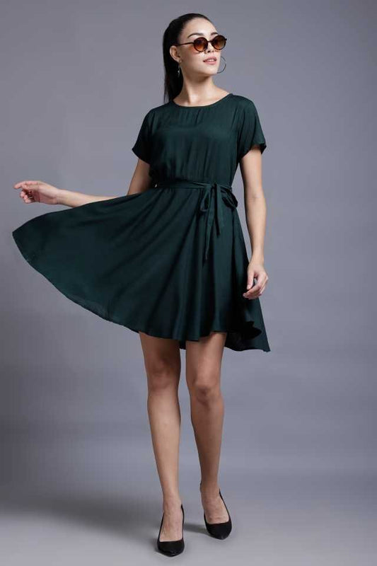 TANDUL  Women A-line Green Dress