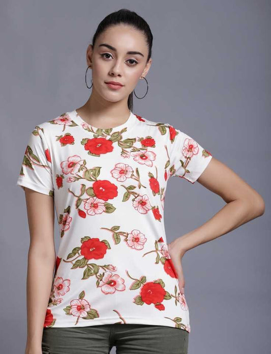 Casual Regular Sleeves Floral Print Women Multicolor Top