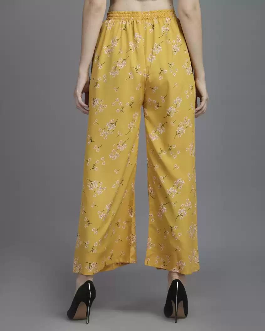 Stacked Flame Regular Fit Women Multicolor Pure Crepe Trousers