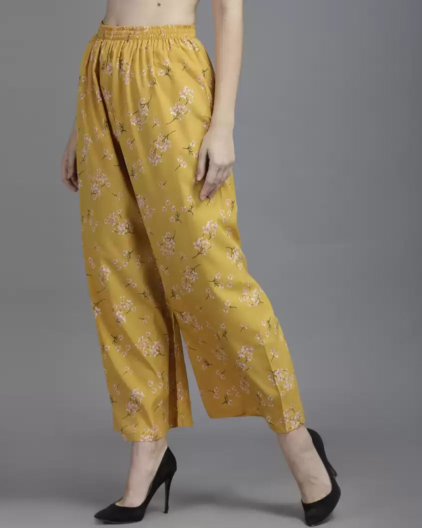 Stacked Flame Regular Fit Women Multicolor Pure Crepe Trousers