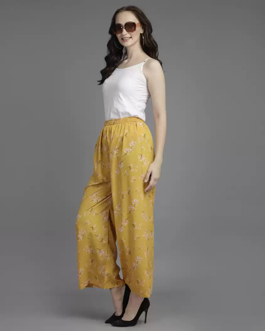 Stacked Flame Regular Fit Women Multicolor Pure Crepe Trousers