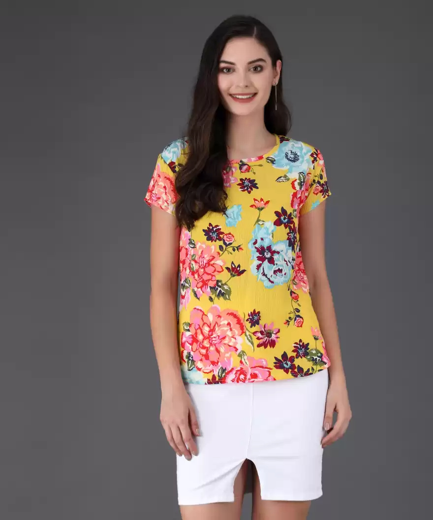 TANDUL  Casual Regular Sleeves Solid Women Multicolor Top