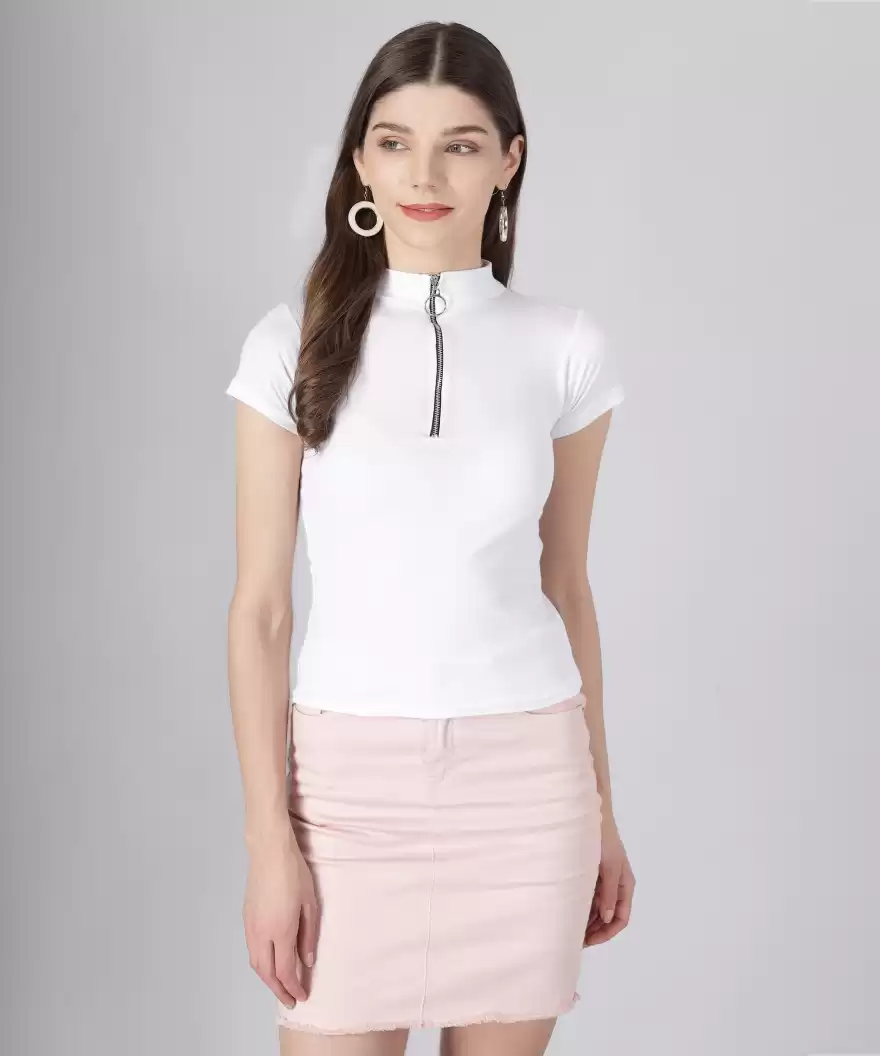 TANDUL Casual Regular Sleeves Solid Women White Top