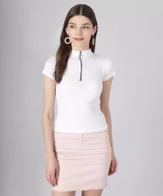 TANDUL Casual Regular Sleeves Solid Women White Top