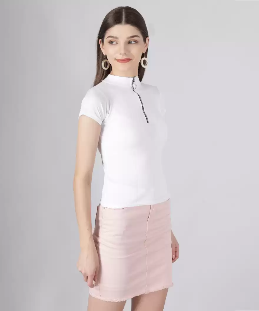 TANDUL Casual Regular Sleeves Solid Women White Top