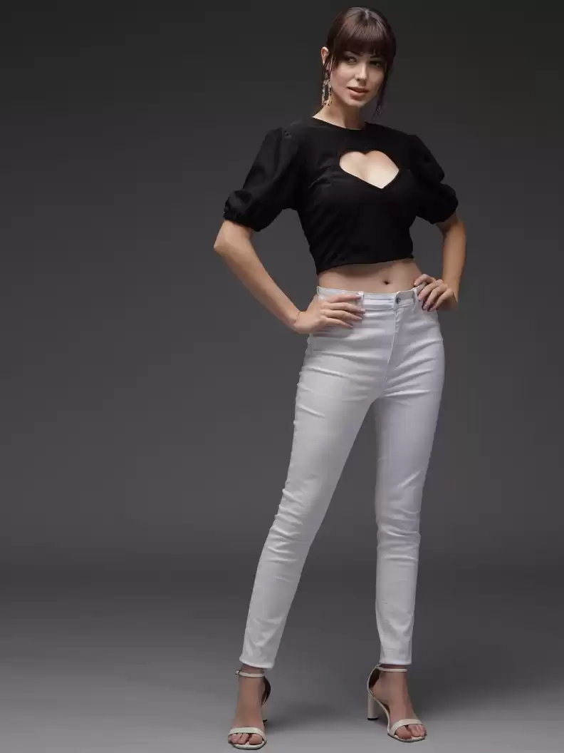 TANDUL  Casual Regular Sleeves Solid Women Black Top