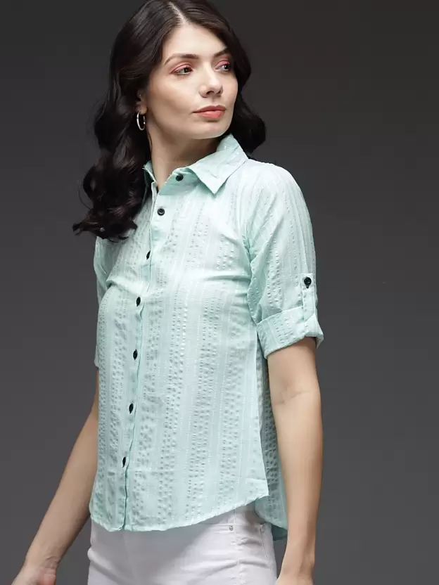 Stacked Flame Women Regular Fit Striped Casual Shirt