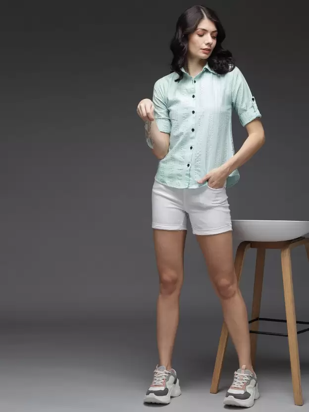 Stacked Flame Women Regular Fit Striped Casual Shirt