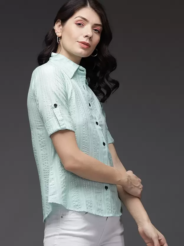 Stacked Flame Women Regular Fit Striped Casual Shirt