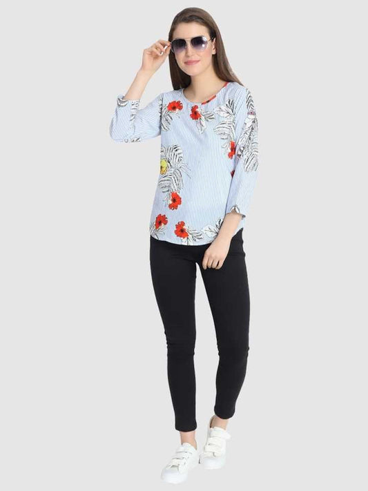 TANDUL  Casual Regular Sleeves Printed Women Multicolor Top