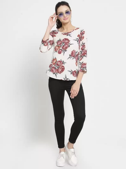TANDUL  Casual Regular Sleeves Printed Women Multicolor Top
