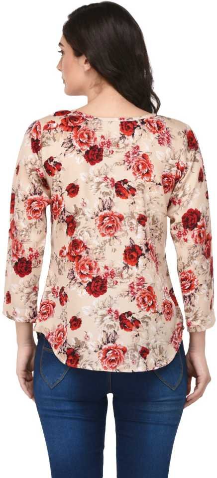 TANDUL  Casual Regular Sleeves Floral Print Women Multicolor Top