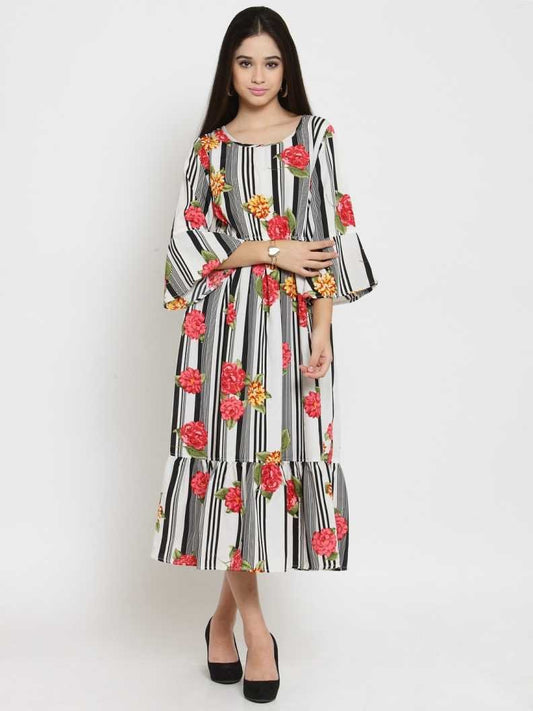 Women Gathered Multicolor Dress