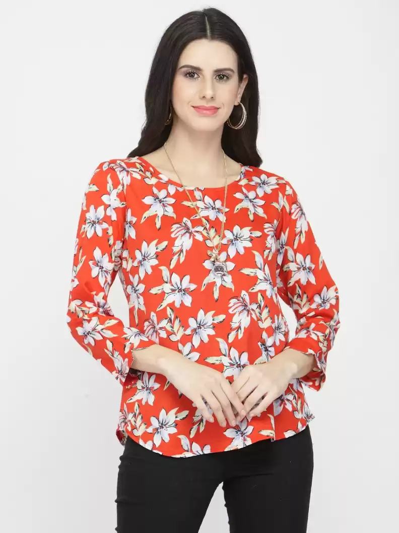 TANDUL  Casual Regular Sleeves Printed Women Multicolor Top