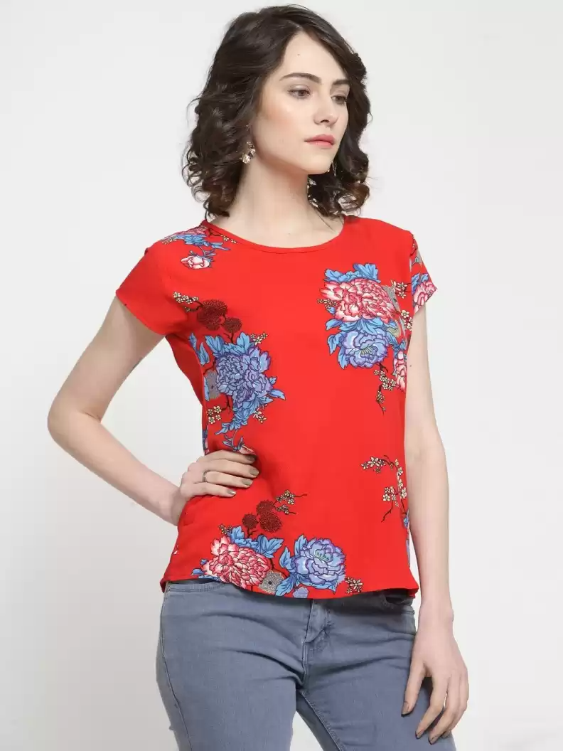 TANDUL  Casual Regular Sleeves Printed Women Multicolor Top