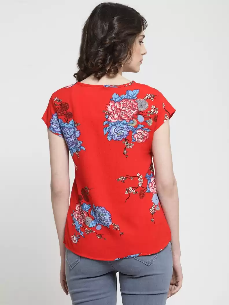 TANDUL  Casual Regular Sleeves Printed Women Multicolor Top