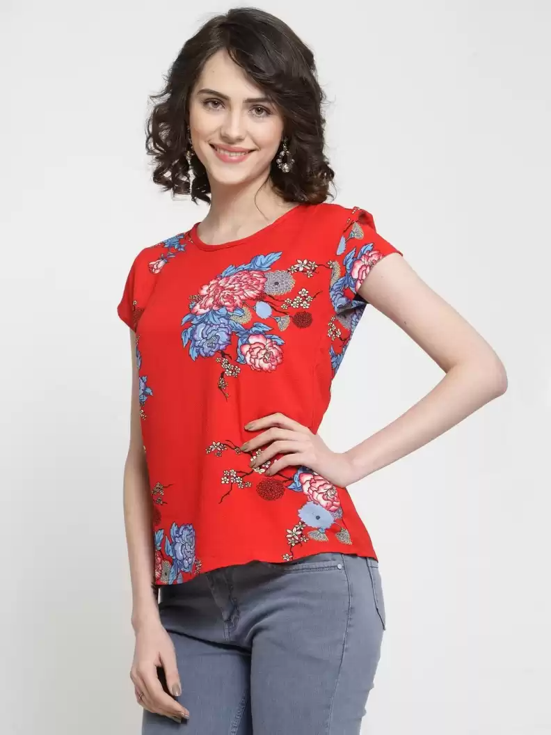 TANDUL  Casual Regular Sleeves Printed Women Multicolor Top