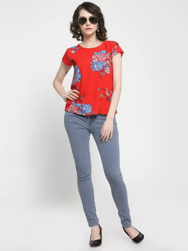TANDUL  Casual Regular Sleeves Printed Women Multicolor Top