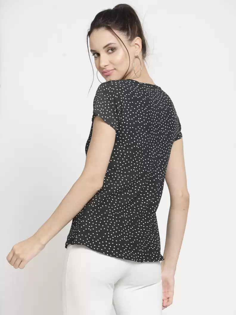 ZARVEY Casual Regular Sleeve Printed Women Multicolor Top
