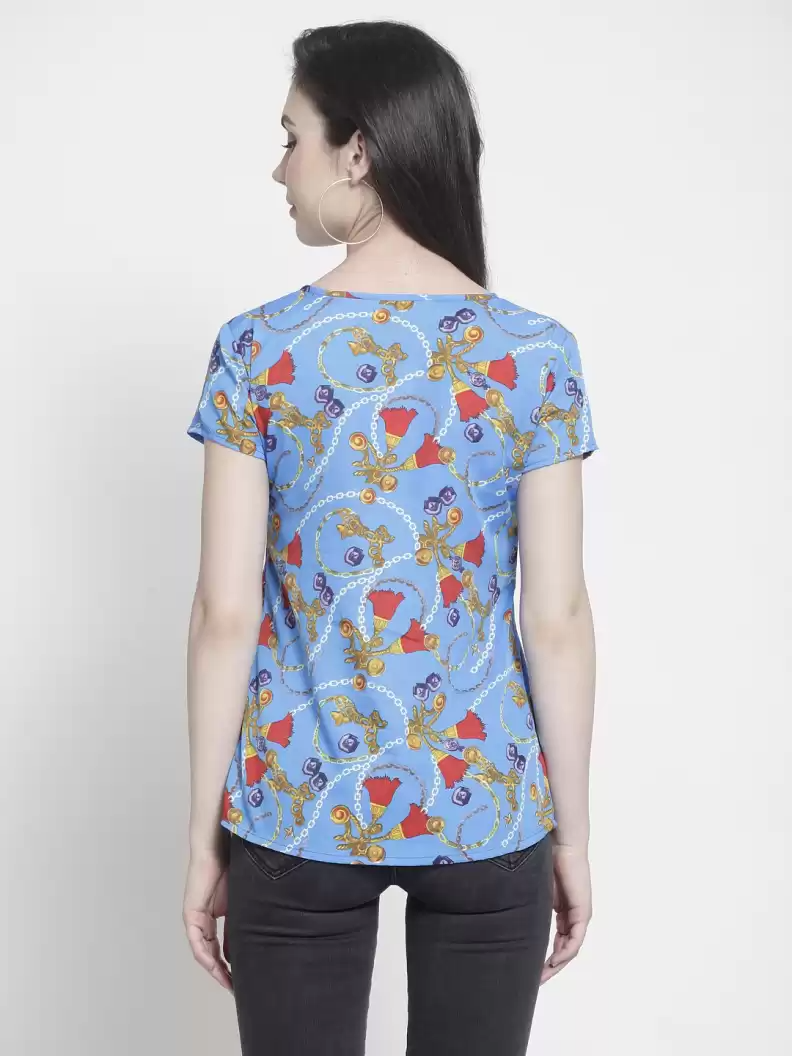 TANDUL  Casual Regular Sleeves Printed Women Multicolor Top