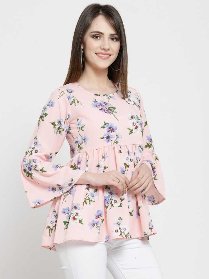 TANDUL  Casual Bell Sleeves Printed Women Multicolor Top