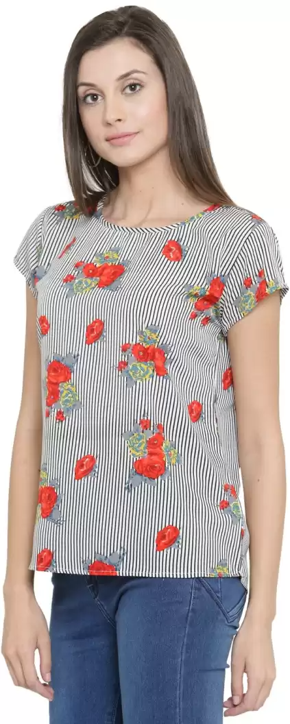 TANDUL  Casual Regular Sleeves Printed Women Multicolor Top