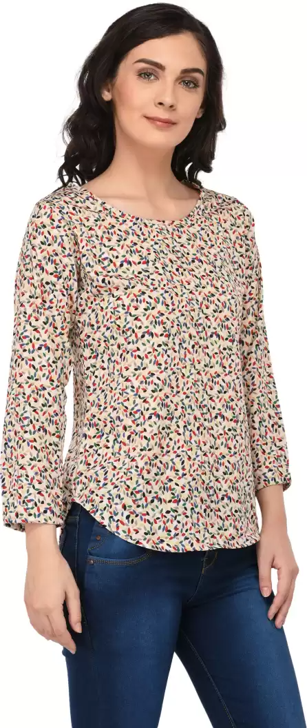 TANDUL  Casual Regular Sleeves Printed Women Multicolor Top