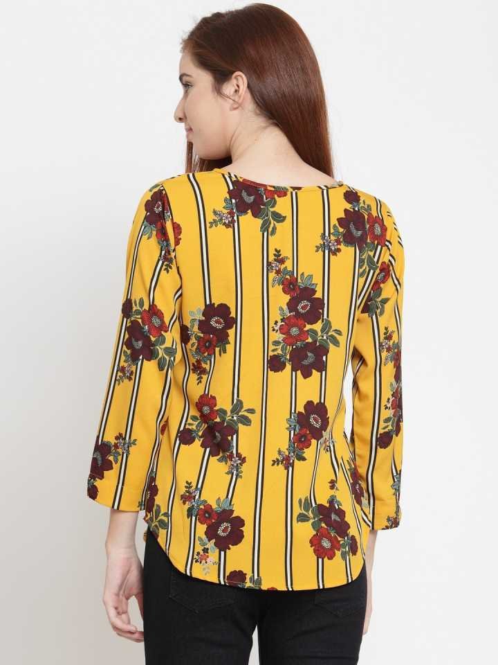 TANDUL  Casual Regular Sleeves Floral Print Women Multicolor Top